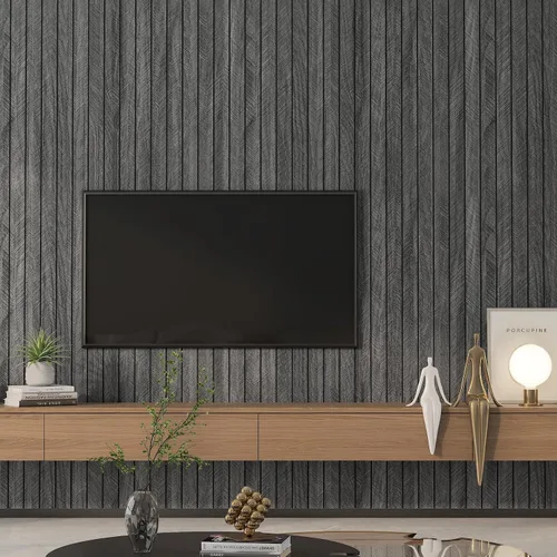 Vista 8 de Yenhome Paneles de pared de listones de madera texturizada 3D, paneles acústicos insonorizados para paredes interiores y techos, panel de espuma
