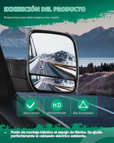 Vista 5 de SCITOO Espejo retrovisor lateral derecho del pasajero apto para Ford para E-150 para E-250, para E-150 Club Wagon para E-150 Econoline para E-150