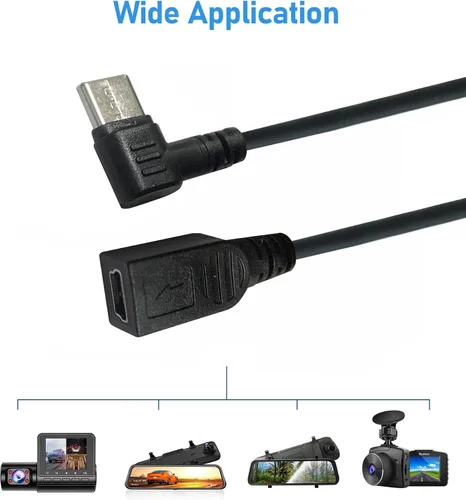 Vista 2 de Cable mini USB hembra a tipo C macho, USB-C macho a mini U SB hembra adaptador convertidor para mini Dash Cam Hardwire Kit y más dispositivos Mini