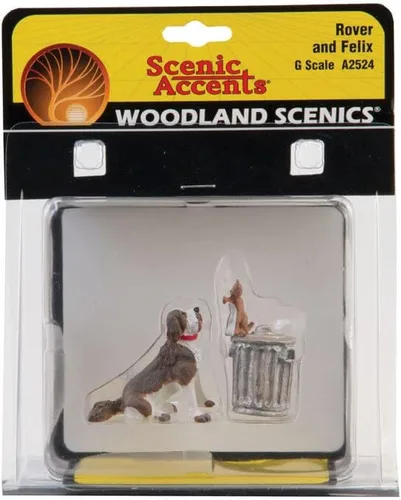 Vista 2 de Woodland Scenics A2524 G Scale Dog w/Cat On Basurero
