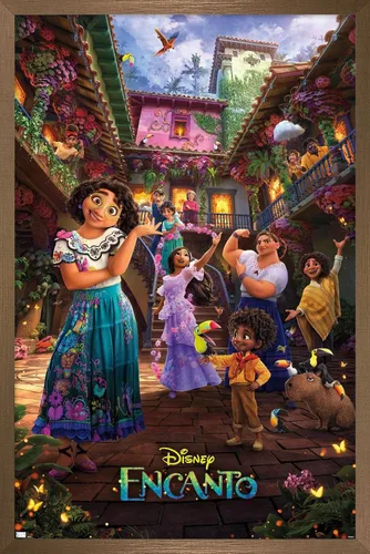 Vista 12 de Trends International Disney Encanto - Póster familiar de una hoja, 22.4 pulgadas de largo x 14.7 pulgadas, versión enmarcada de madera de granero