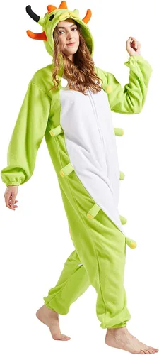 Vista 4 de DarkCom Pijama de una pieza de animal para mujer y hombre, disfraz de Halloween, ropa de dormir de Navidad