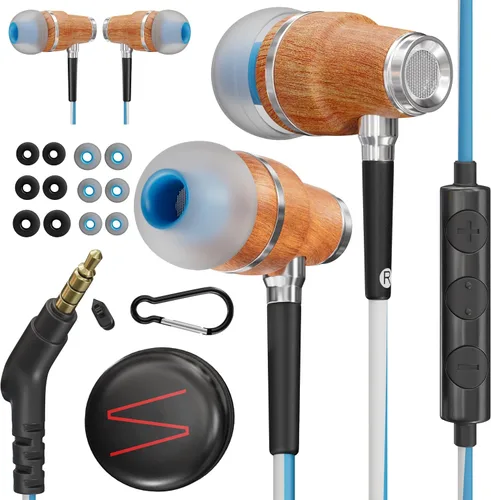 Vista 10 de Auriculares sintonizados NRG 3.0 Premium Madera aisladores de sonido, con micrófono y control de volumen, estilo madera