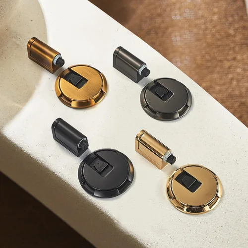 Vista 7 de Tope magnético para puerta, resistente al viento, 1 paquete Tope de puerta sin perforaciones con tornillos y adhesivo para mantener la puerta