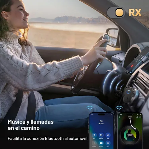 Vista 4 de UGREEN Transmisor Bluetooth 5.2 para Avión Adaptador para Airpods o Auriculares Parejas Duales, Transmisor/Receptor Inalámbrico Bluetooth de 3.5mm