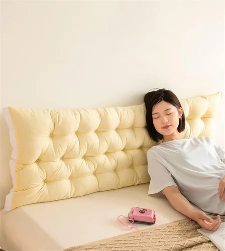 Vista 2 de Almohada para Cabecero Tapizada Montada en Pared para Dormitorio, Almohada Grande de Cabecero con Respaldo, Soporte de Posicionamiento, Almohada