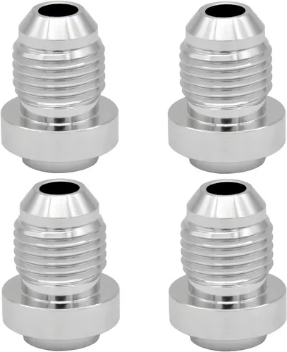 Vista 6 de YSIL 2PCS 4AN Male Flare Weld en Bung Adaptador de manguera de montaje Aleación de aluminio