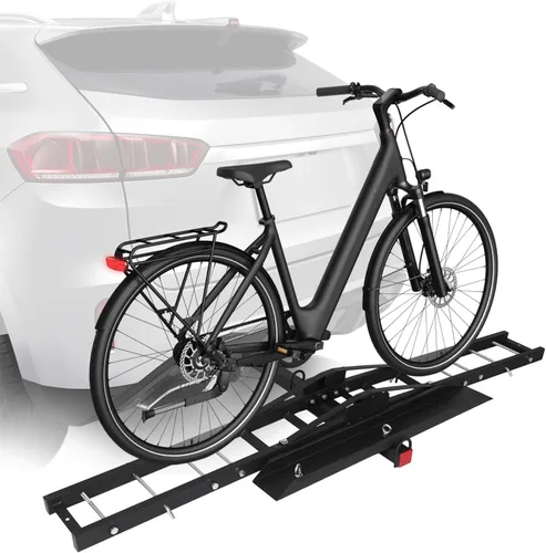 Vista 8 de Adjustable Road Bike Storage Bracket Anti Tilt Auto Trailer Holder Rust Proof for SUVs Cars Trucks