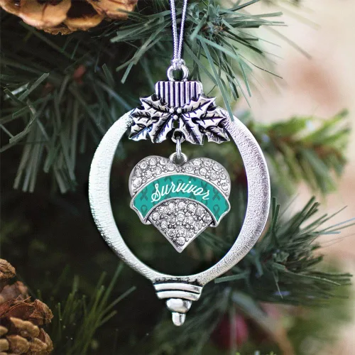 Vista 322 de Inspired Silver - Adorno con dije de hermana gemela - Adornos navideños de plata con circonitas cúbicas