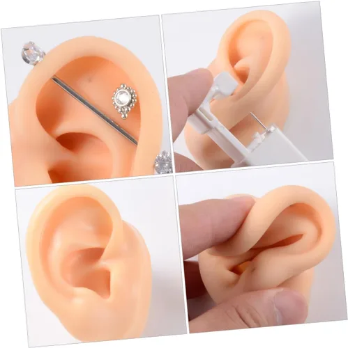 Vista 4 de Abaodam 4 pcs ear model ear piercing jewelry tuile molds silicone molde de para resina manikin Ear Studs Display Props fake ear maniquine Simulation
