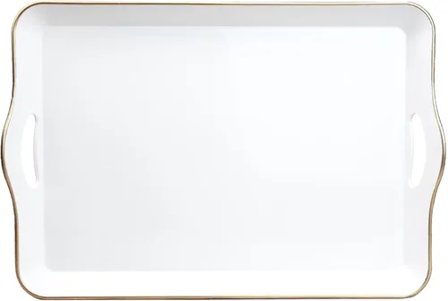 Vista 19 de Spsyrine Bandeja Decorativa Azul para Sala de Estar, Bandeja Cuadrada Moderna de Plástico para Servir Café para Mesa Otomana Baño Cocina, 13"*13