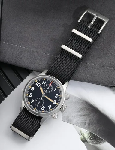 Vista 9 de TACTICAL FROG Militado Militado Relojes Militares para hombre cronógrafo 1.535 in Pilot VK61 Movimiento de cuarzo Casual Relojes de pulsera