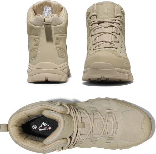 Vista 43 de NORTIV 8 - Botas de senderismo impermeables para hombre, zapatos de montañismo ligeros para exteriores