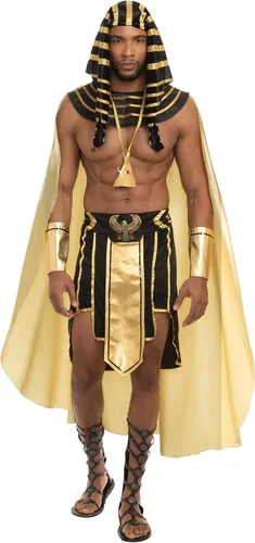 Vista 3 de Dreamgirl Men's Adult Fashion King of Egypt King Tut Costume, Gold