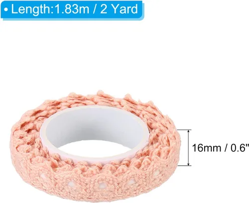 Vista 2 de PATIKIL Cinta de Encaje Autoadhesiva de 0.6" de Ancho 2 Yardas, Cinta de Encaje, Paquete de 3 Pegatinas de Ribete Washi de Algodón