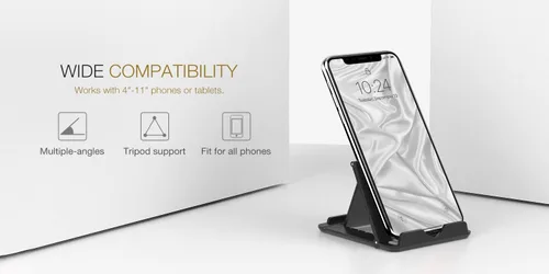 Vista 2 de MoKo Soporte para teléfono/tableta, soporte plegable para tableta compatible con iPhone 17/17 Air/17 Pro/17 Pro Max, iPhone 16/Pro/Pro Max/Plus