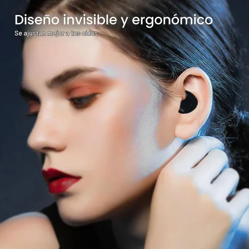 Vista 8 de Audífonos inalámbricos invisibles para dormir, audífonos para dormir de lado, micrófono integrado, auriculares para dormir con estuche de carga Negro