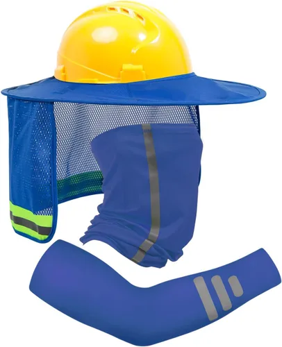 Vista 16 de TCCFCCT Protector Solar de Ala Completa con Malla para el Cuello, Visera Solar de Alta Visibilidad con Protección para el Cuello y Bandana Diadema