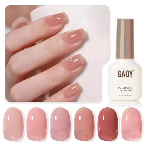 Vista 34 de GAOY Berry Collection - Esmalte de uñas en gel, color rosa intenso, borgoña, rojo, cereza y magenta, kit de esmalte de uñas para manicura de salón