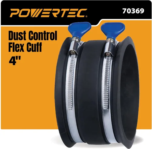 Vista 11 de POWERTEC 70337-P2 - Manguito flexible de control de polvo de 2-1/2 pulgadas con abrazaderas de manguera de llave ajustable, conector de manguera