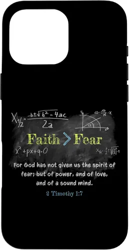 Vista 19 de Faith > Fear 2 Timothy 1:7 Christian Verse Math Equation Case for iPhone 17