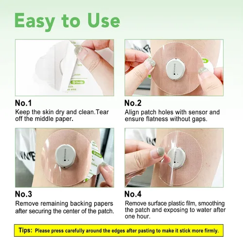 Vista 2 de Onida Dexcom G7 parches adhesivos 10 piezas sobre parches para Dexcom G7 y Stelo CGM, parches adhesivos precortados impermeables, cubierta de sensor