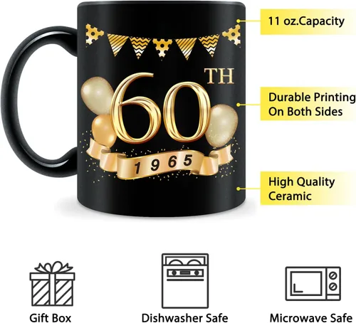 Vista 3 de Greatingreat Regalos de 60 cumpleaños para hombres y mujeres, regalo para 60 años, regalos de cumpleaños de 1965, ideas de regalo para hombres de 60