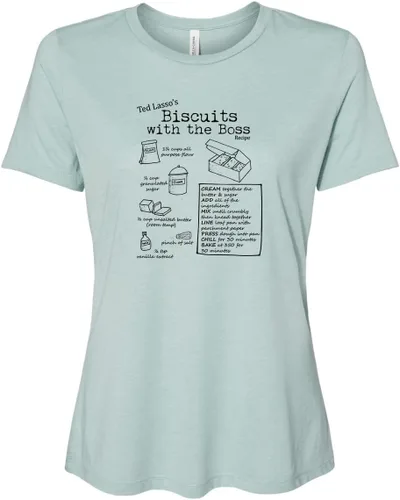 Vista 22 de Cute Women's Screen Printed Crew Neck Tee, Shirts With Sayings, Dusty Blue or Olive