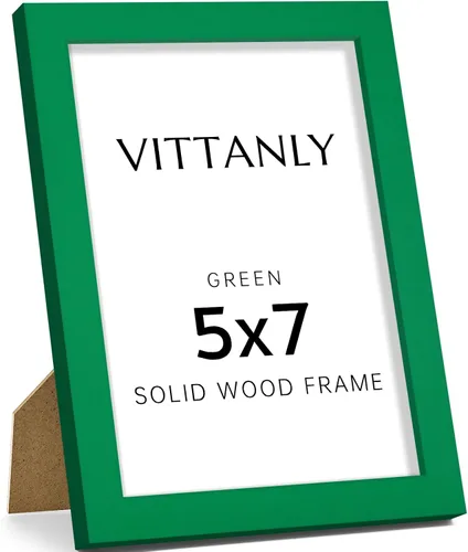 Vista 173 de Vittanly - Marco de fotos de 4 x 6 pulgadas de madera maciza con plexiglás, incluye paspartú de 3,5 x 5, para colgar en la pared o poner sobre una