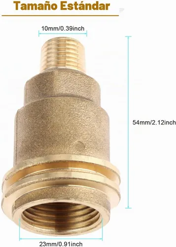 Vista 5 de Adaptador de montaje de gas propano de tuerca QCC1 con rosca de tubo macho de 1/4
