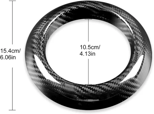 Vista 3 de AIRSPEED Adhesivo para panel de cambios de automóvil, cubierta de círculo, caja de cambios de fibra de carbono real, marco central, calcomanía