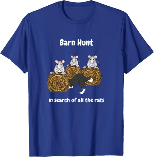 Vista 15 de Funny Barn Hunt - En busca de las ratas con Border Collie Camiseta, Negro