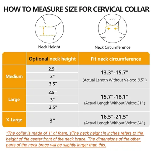 Vista 2 de Collarín Cervical Universal de Espuma Suave, Soporte de Cuello Ajustable para Dormir - Alivia el Dolor de Cuello y la Presión de la Columna