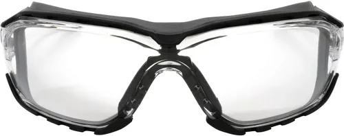Vista 2 de Birdz Gafas de sol acolchadas de seguridad para motocicleta, color gris con lente transparente