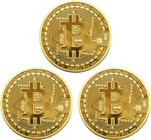 Vista 8 de 1 moneda conmemorativa Bitcoin chapada en oro de 24 quilates, criptomoneda BTC de 0.118 in coleccionable con funda protectora, criptomoneda