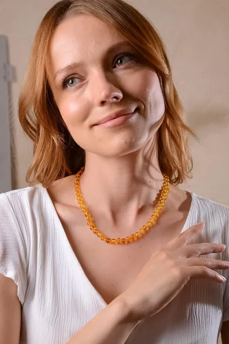Vista 24 de Collar de ámbar para mujer con cierre de plata chapada en oro de 18 quilates, 19 pulgadas con extensor de 2 pulgadas, hecho a mano con cuentas