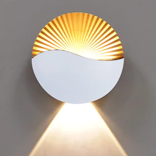 Vista 9 de Kawell Moderno y creativo aplique de pared LED de 12 W, impermeable, lámpara de pared para interiores y exteriores, efecto Art Deco para dormitorio