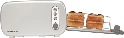 Vista 4 de BergHOFF Seren - Tostadora de carga lateral con exterior Cool Touch y bandeja extraíble para migas con panel crema para servir