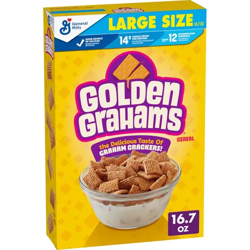 Vista 11 de Golden Grahams Cereal para el desayuno, sabor a galletas Graham, hecho con grano entero, 11.7 onzas