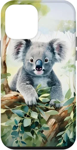 Vista 16 de Adorable Koala in a Tree Watercolor Case for iPhone 17