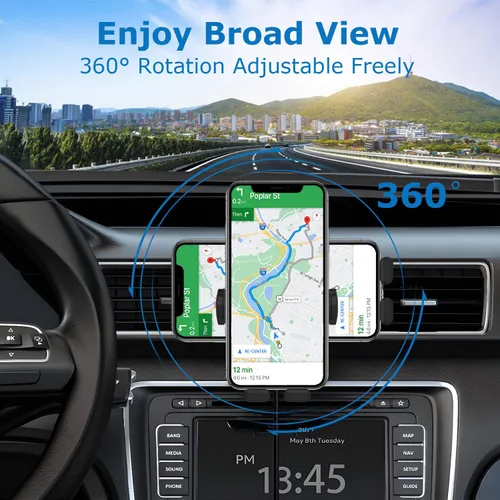 Vista 7 de Cargador inalámbrico para automóvil, 15 W, carga rápida, soporte para teléfono celular, con sujeción automática, compatible con iPhone 14 Series/14