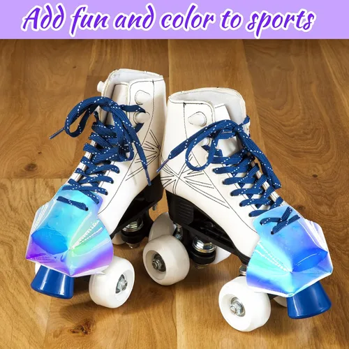 Vista 4 de Geyoga 2 protectores de piel sintética para patines de cuatro ruedas (color arcoíris, patrón sólido)