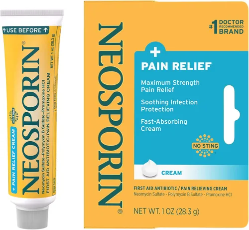 Vista 16 de Neosporin + Crema de doble acción para aliviar el dolor, 0.5 onzas