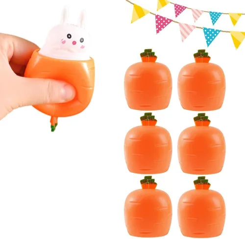 Vista 7 de Esenciales para la cesta de Pascua, nuevo conejo de zanahoria 2026, conejo de Pascua hecho a mano, conejo de zanahoria de Pascua para rellenos