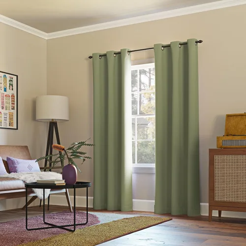 Vista 55 de Sun Zero Easton - Cortina opaca con ojales, ahorro de energía, 40 x 63 pulgadas, cebada