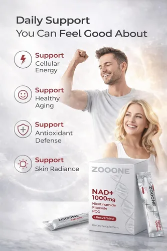 Vista 7 de zooone - Suplemento NAD+ 30 piezas, Ribósido de Nicotinamida y Resveratrol Premium, Reparación del ADN y Envejecimiento Saludable, Suplemento NAD