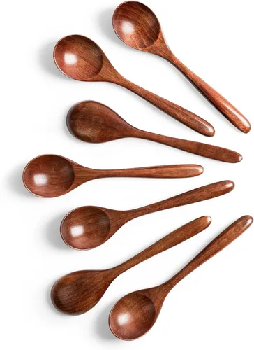 Vista 15 de 2 PCS Cucharas de Madera para Miel, Cucharas de Madera Pequeñas de 6.7 Pulgadas - Excelentes para Té, Café y Sopa, Pequeño Juego de Cucharas de Mesa