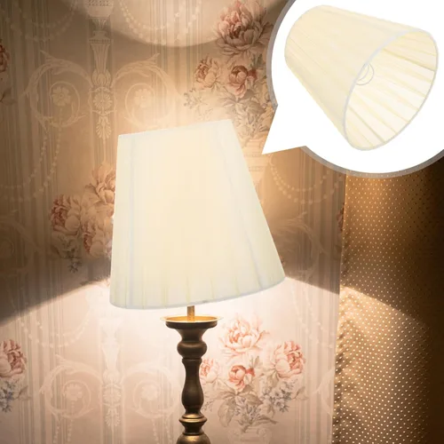 Vista 2 de Baluue Pantallas de lámpara pequeñas – 2 piezas con clip en la pantalla de la lámpara de tela suave de hongos plisados para lámparas de mesa, luces