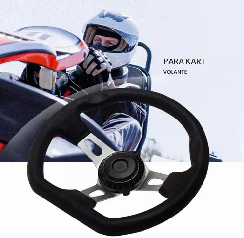 Vista 6 de Volante para Carretera de Tierra 270mm de 3 Radios para Vehículo con Espuma PU Interior para Go Kart de NINEFOX