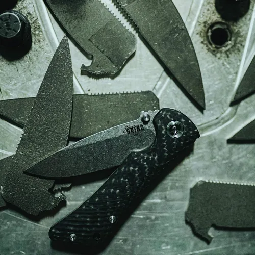 Vista 7 de Southern Grind Cuchillo plegable Spider Monkey Drop Point con mango de fibra de carbono